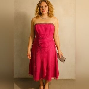 Elegant Pink Strapless Dress